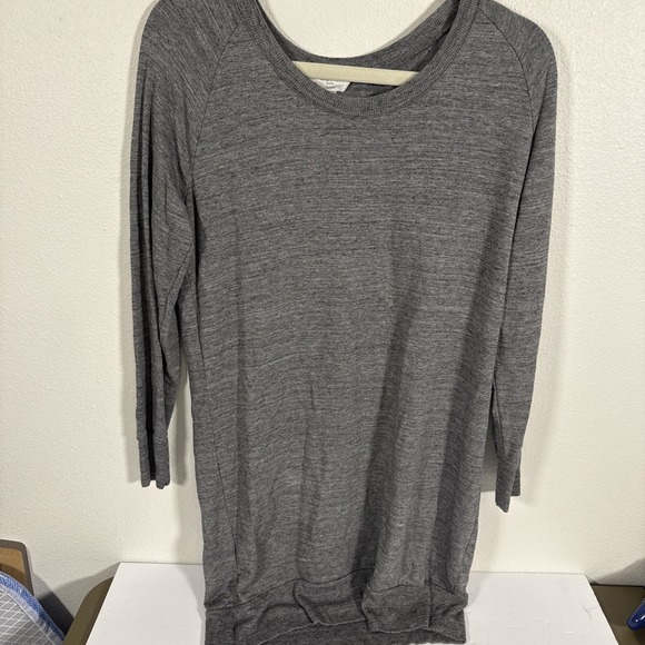 Loft Lounge Women Medium Gown Lounge wear comfy Stretch Gray Soft Sleep N1 - Picture 2 of 5